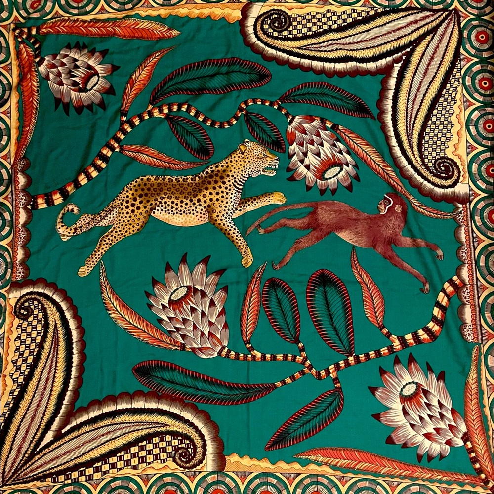 Hermès Cashmere and Silk "The Savana Dance" Scarf